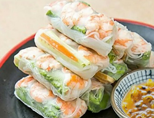 越南鮮蝦紙米卷配熱情果醬汁